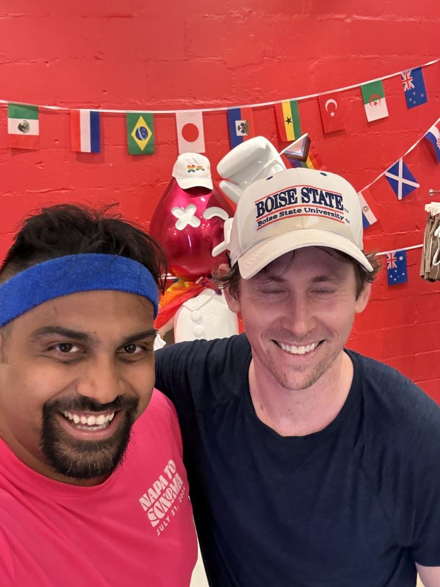 Aaron and Nipun at Rumble boxing studio