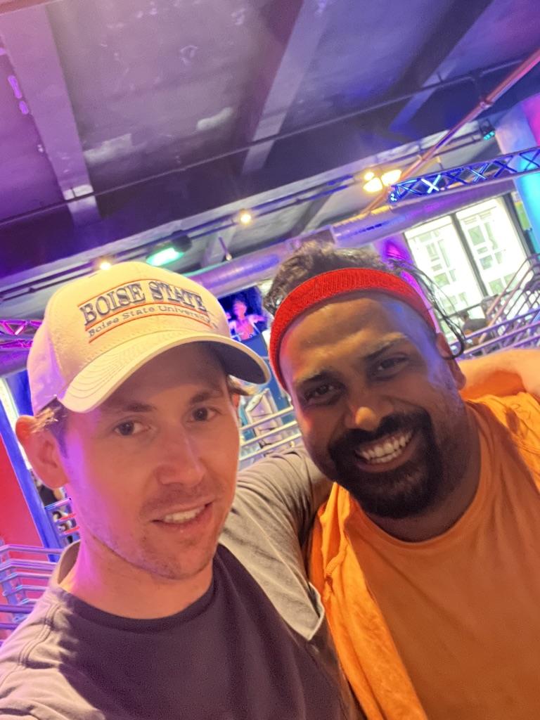 Aaron and Nipun after the Ass and Abs class